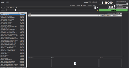 Pantalla módulo Ventas